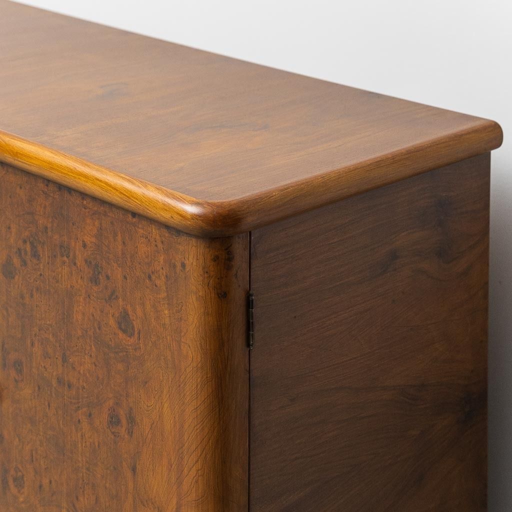 Vintage Walnut Burl Sideboard With Decorative Inserts From The 1940s photo vinterior