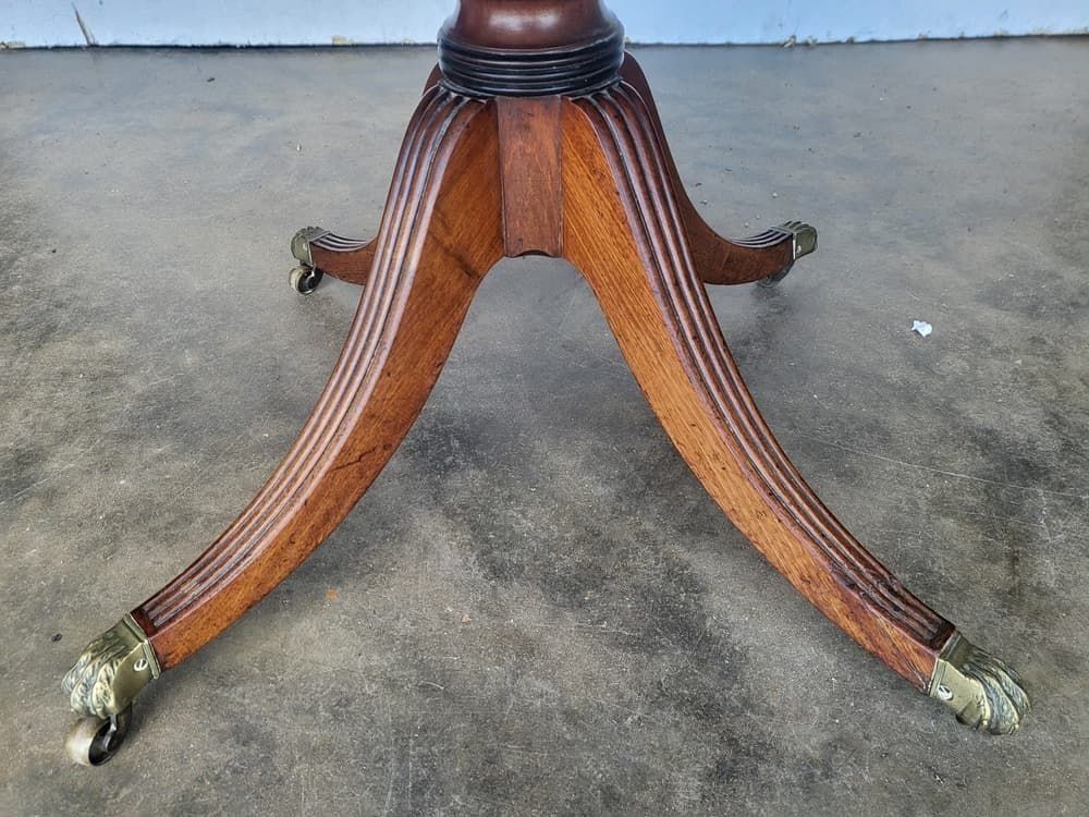 Antique Georgian Pedestal Drop Leaf Occasional Dining Table Drawers photo vinterior