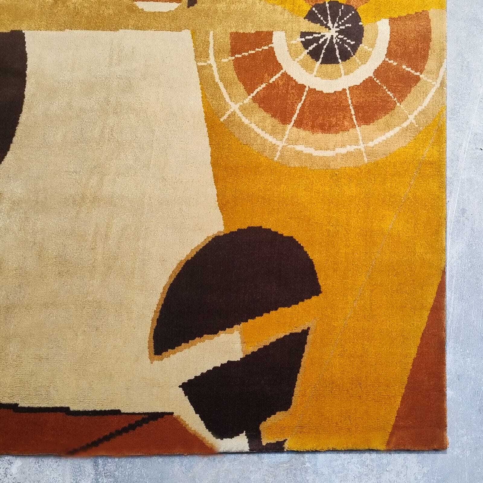 50788.0 1950s Extremely Rare Pair Of French Constructivist Pure Wool Rugs / Tapestries photo