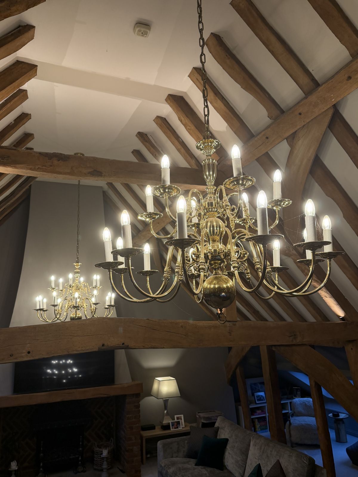 Flemish Brass Chandeliers   Set Of 3