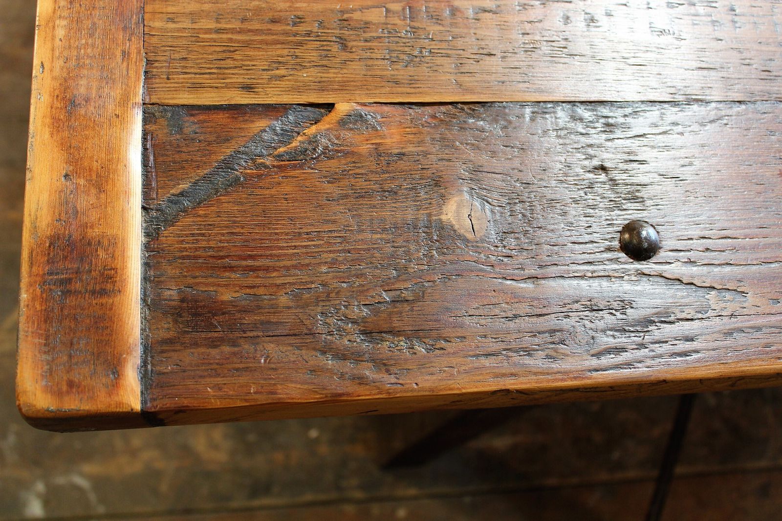 Large Old Mill Factory Table/Kitchen Island Vintage Industrial Salvage Vintage photo buy