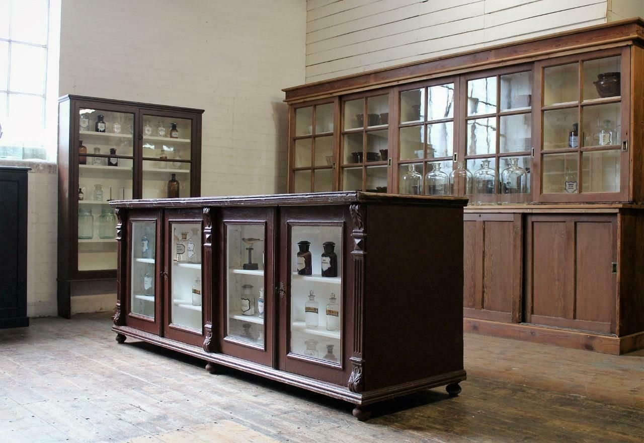 Large Old Original Apothecary Shop Counter/Kitchen Island Haberdashery Salvage photo furniture