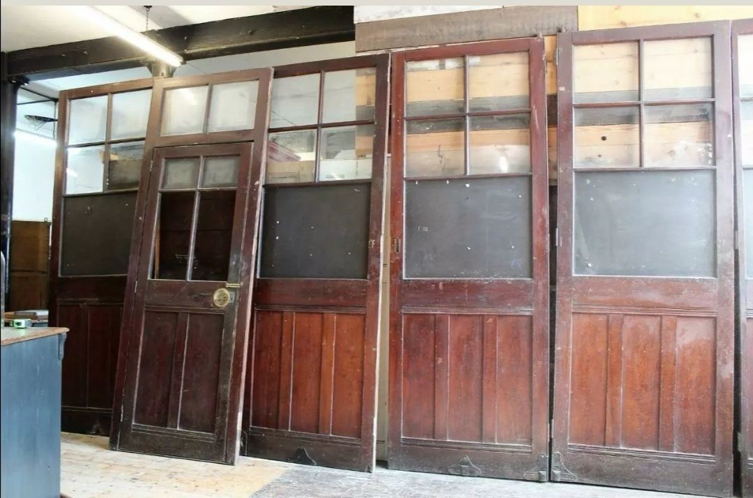 A Set Of Six Old School Room Dividers/Partitions. Made From Pitch Pine. Circa 1880. photo vintage