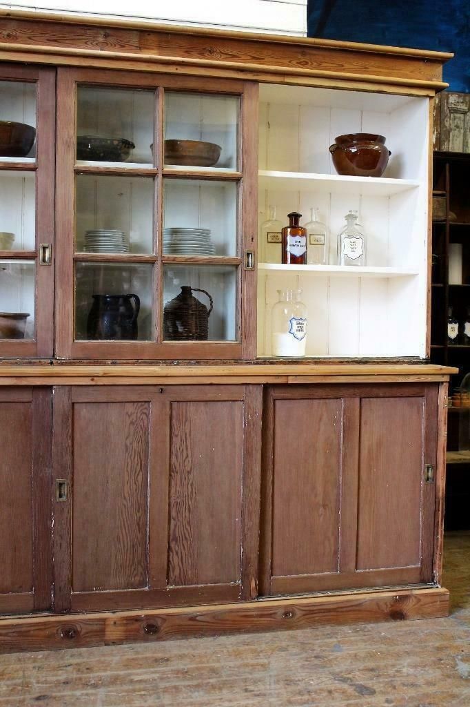 Huge Old Victorian Pine School Cupboard/Dresser /Cabinet Salvage photo vinterior