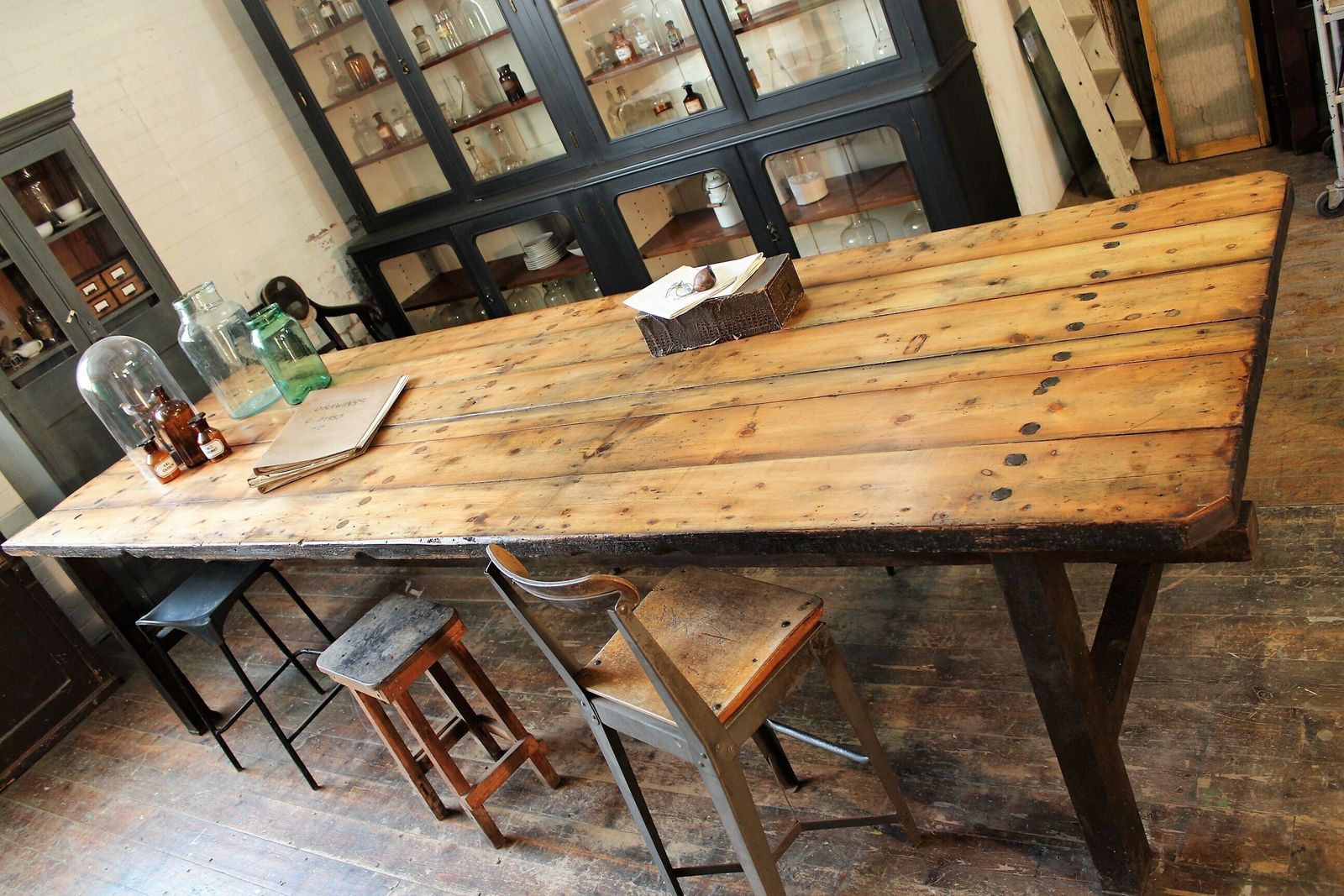 2 X Large Old Mill Table/Kitchen Island Vintage Industrial Salvage Restaurant Bar photo buy