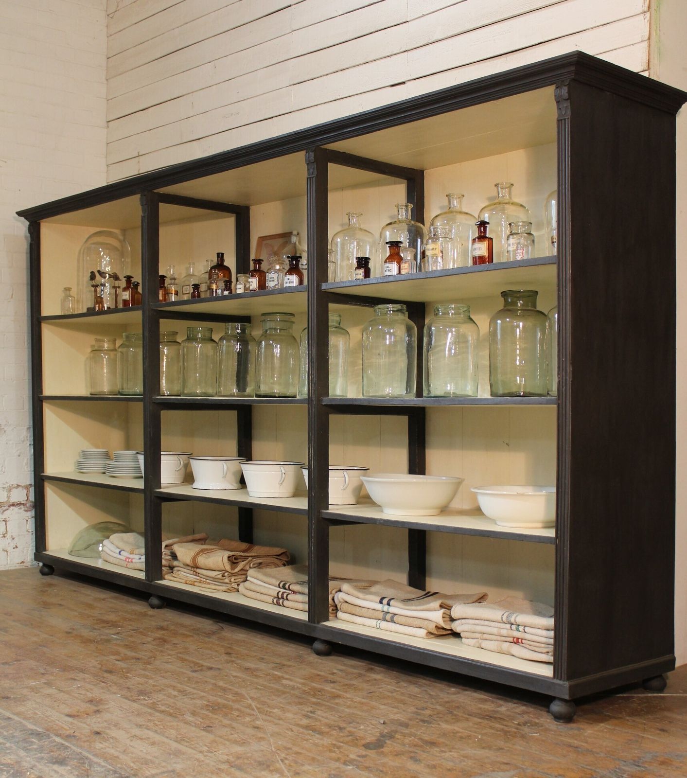 Large Old Painted  Shop Display Dresser Cabinet Vintage Salvage Chippy photo furniture