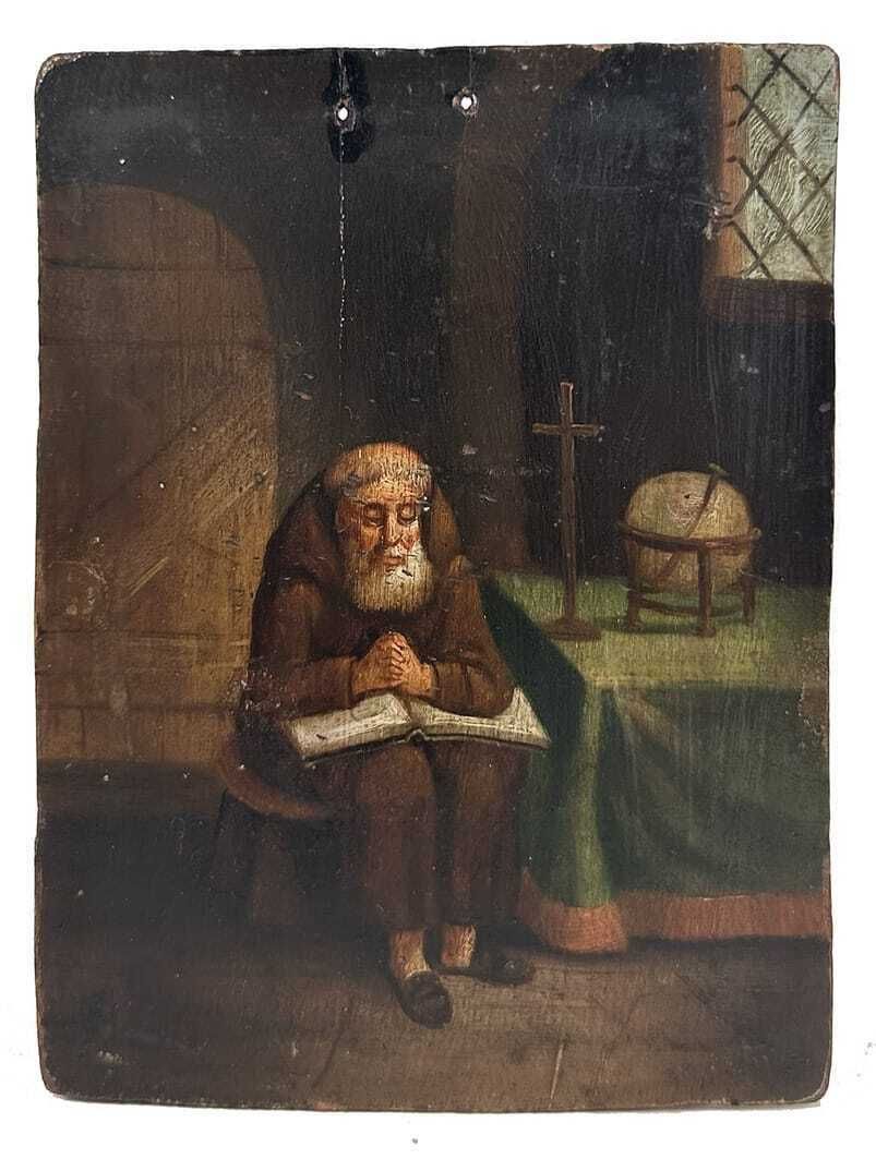19th Century Flemish Master, Friar In Meditation