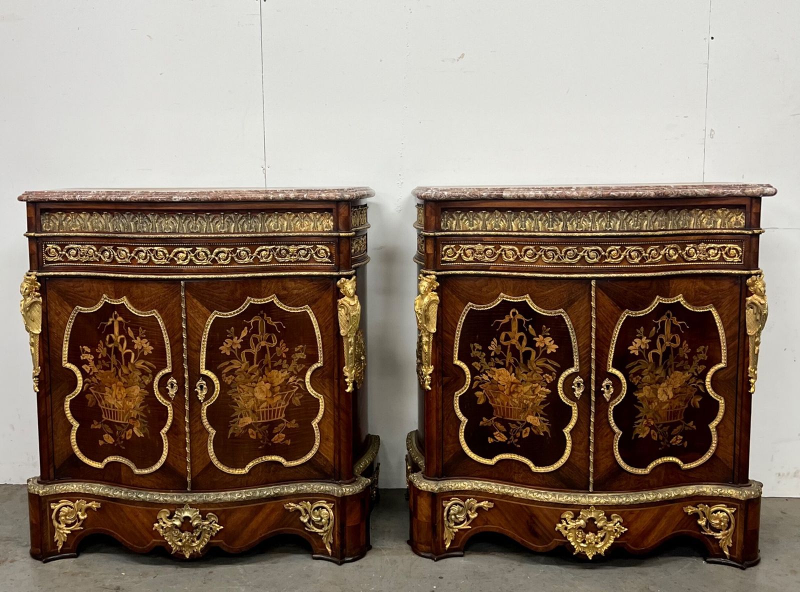 Superb Pair Of Kingwood, Marquetry & Ormolu Mounted Side Cabinets photo furniture