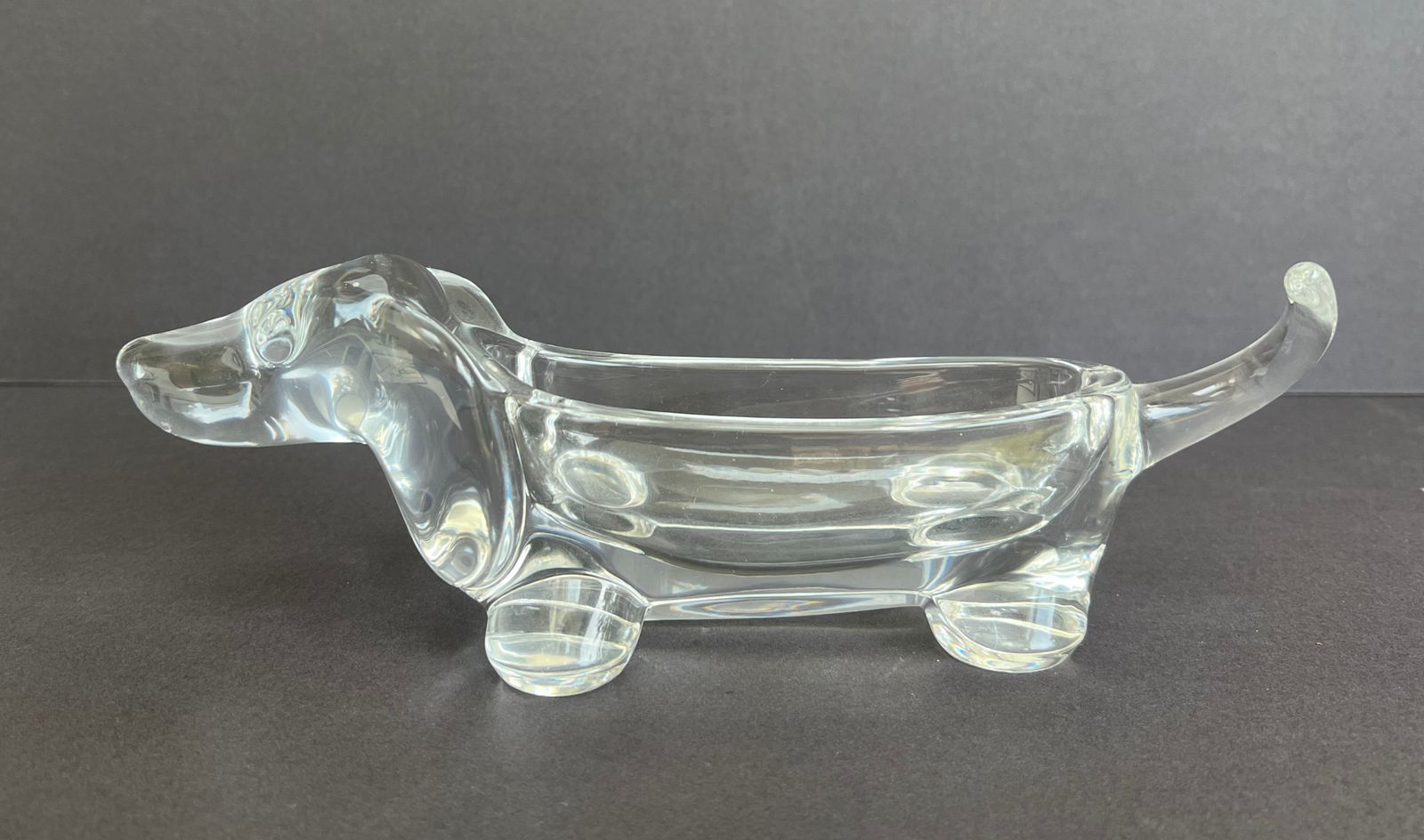 1970's Crystal Glass Dachshund / Basset Dog By Art Vannes   France photo 110.0