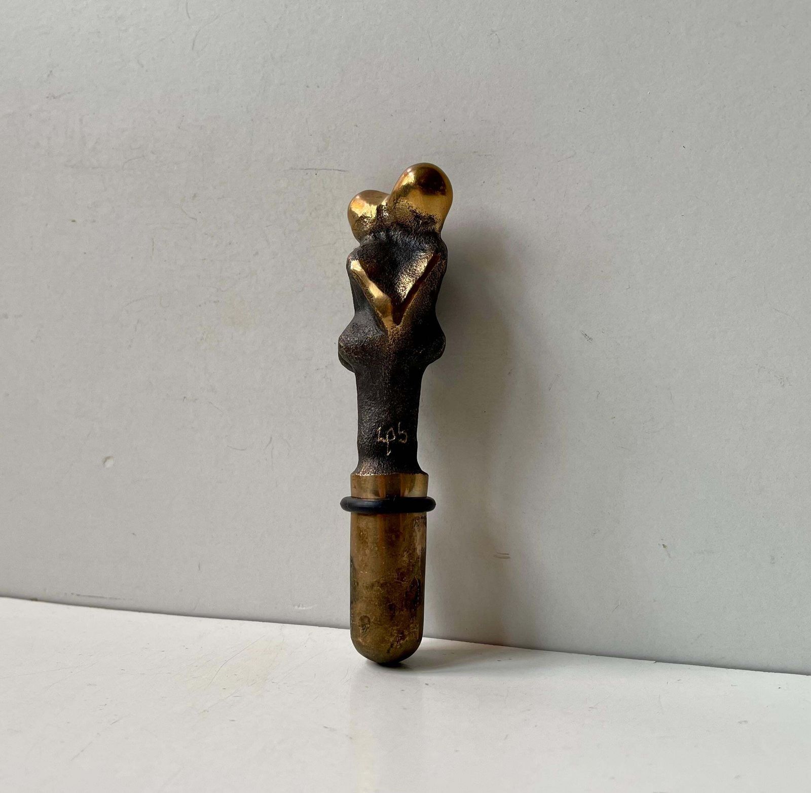 Sculptural Decanter Stopper In Bronze 'Symbiosis' By Lene Purkaer photo vintage