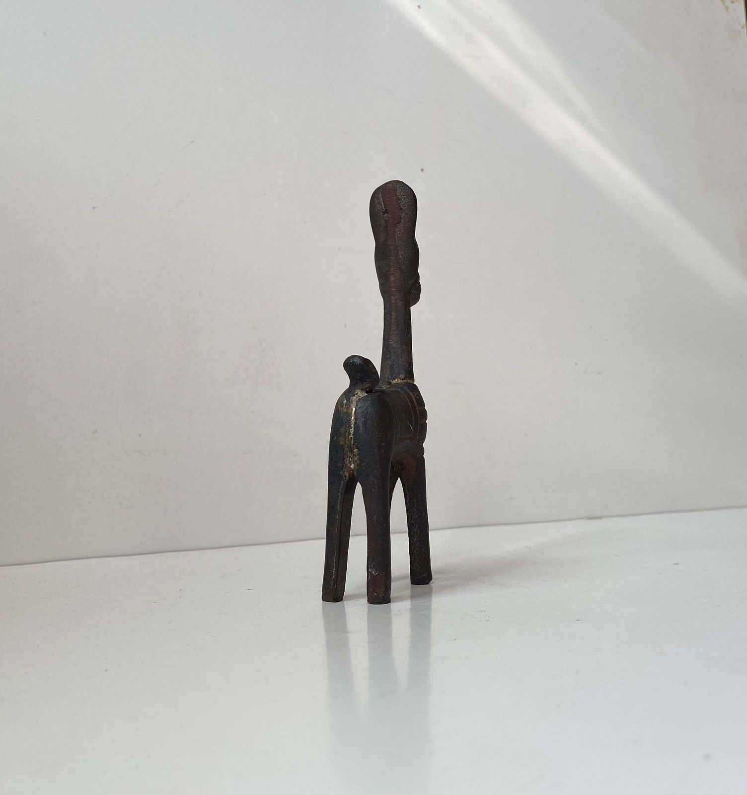 Old Bankura Naive Horse Figurine In Cast Iron, Mid 20th Century photo buy