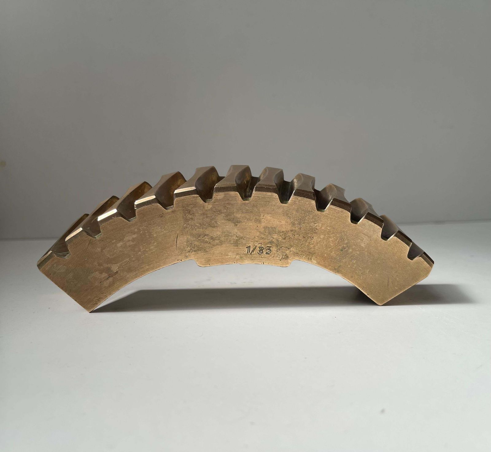 photo furniture Scandinavianbrutalist Object In Polished Bronze   Gear Fragment Penholder, 1970s