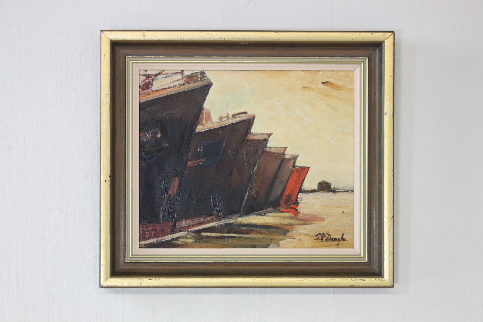 Stephanie Dingle Oil Painting ” Redundant Fleet ” 2008