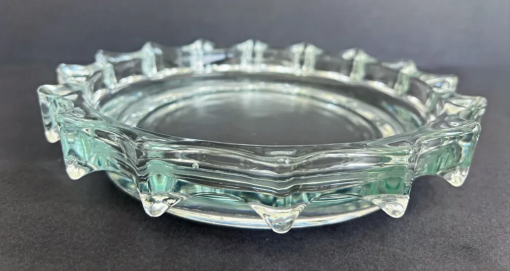 Home Decor Vintage Iceberg Glass Plate By Rudolf Jurnikl For Sklo Union. Mid Century Modern photo