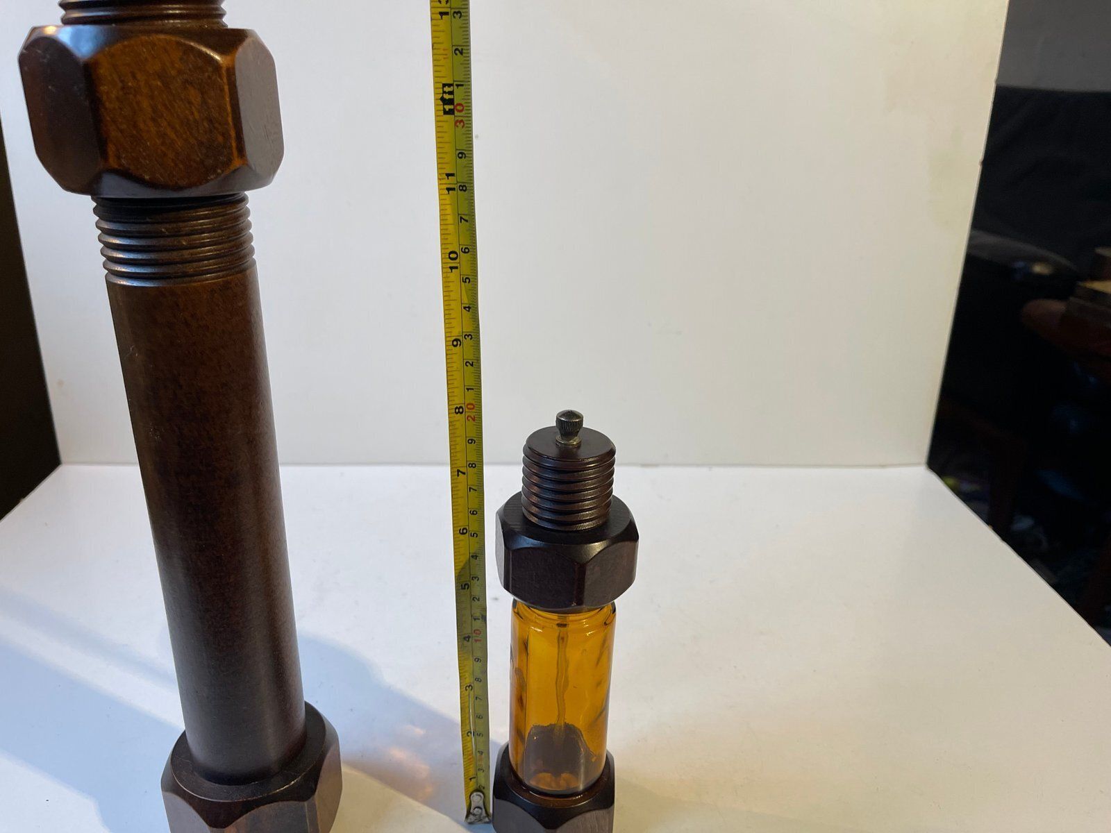 Large Mid Century Industrial Nut And Bolt Pepper And Salt Mill, 1970s, Set Of 2 photo vintage