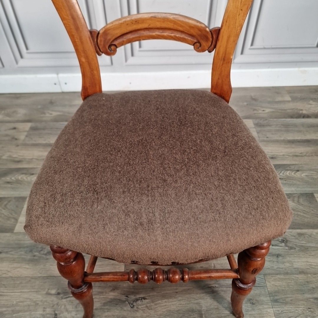 Antique Dining Bedroom Chair Solid Turned Wood Victorian Reading Desk Seat photo vintage