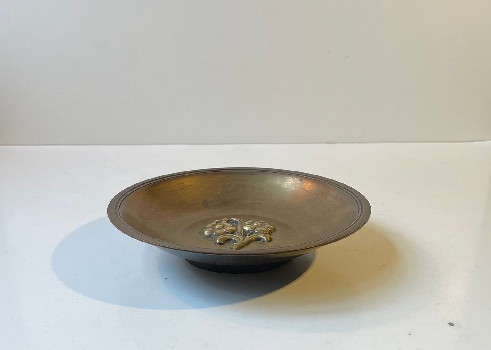 Art Deco Bronze Bowl With Flowers From Njal, Denmark, 1930s photo Home Decor