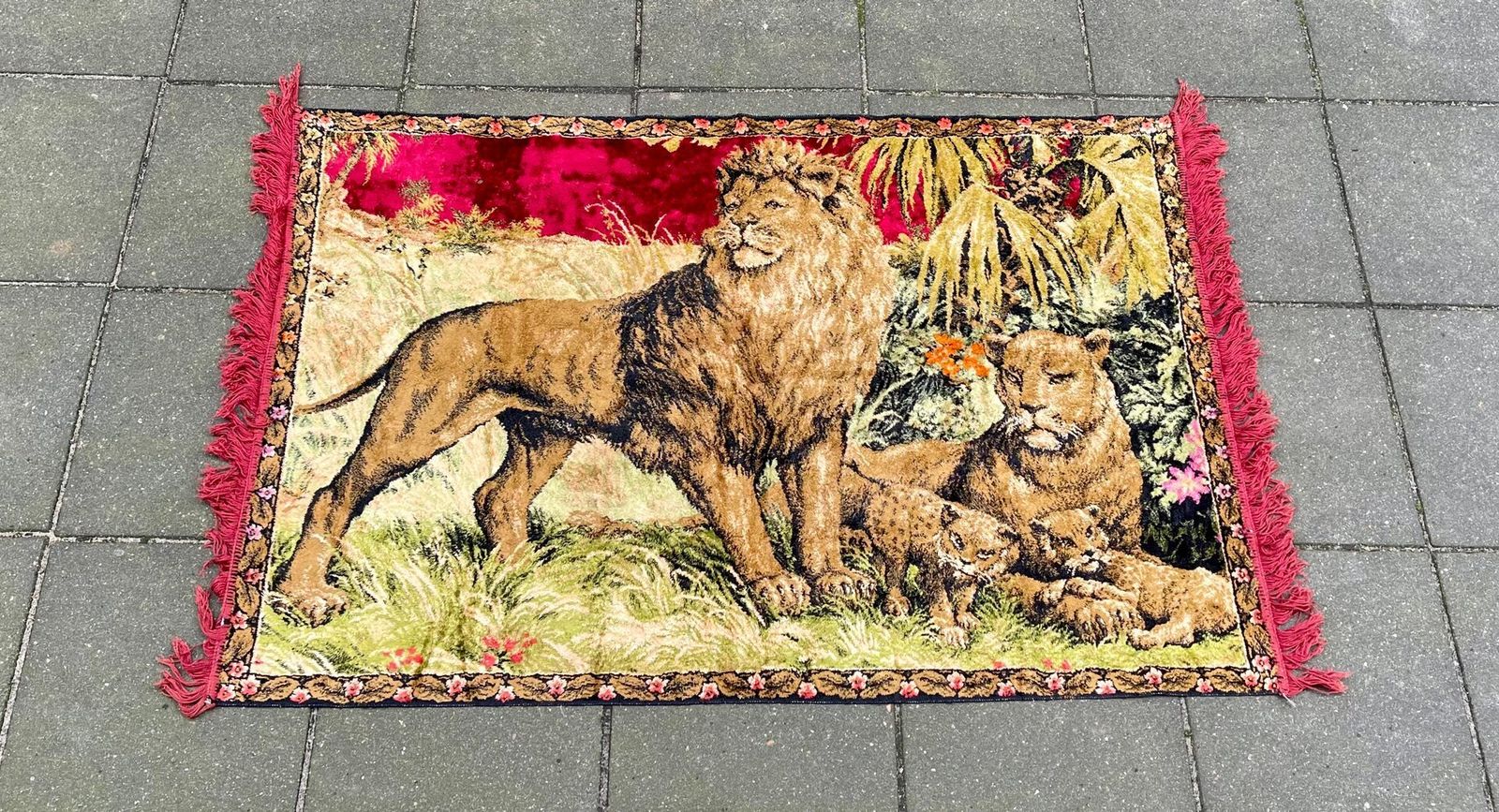 Vintage Boho Style Woven Velvet Tapestry, 1970s photo for sale