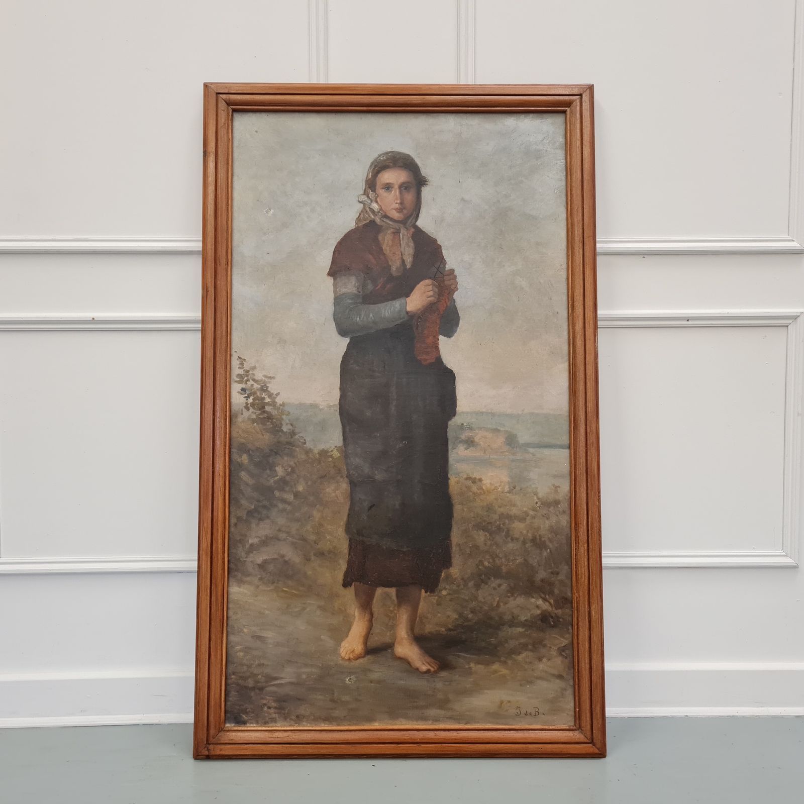 Large Antique French Portrait Of Woman Free Delivery England/Wales