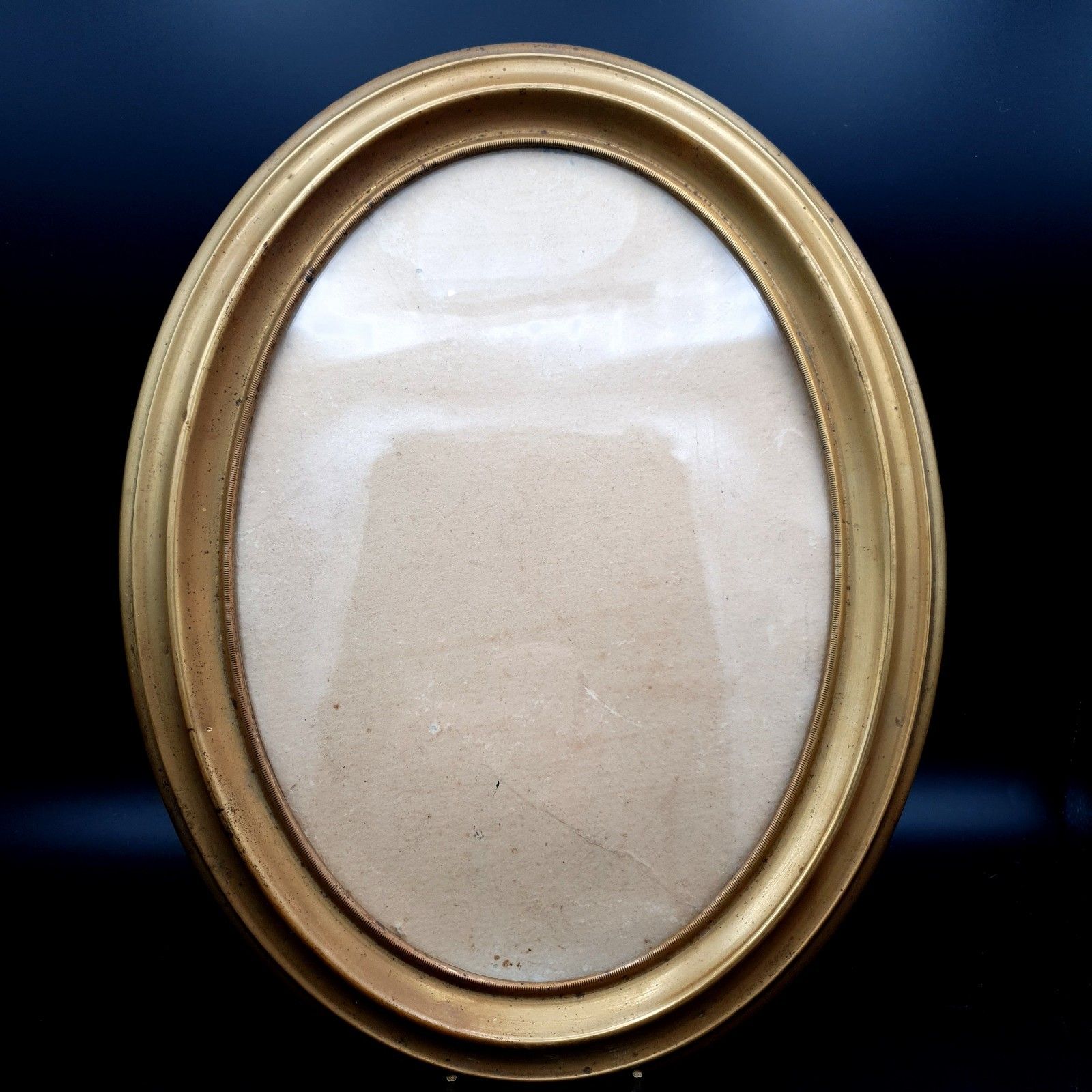 Antique Victorian Oval Brass Over Wood Portrait Frame C1900 Picture Frame H 36cm photo furniture