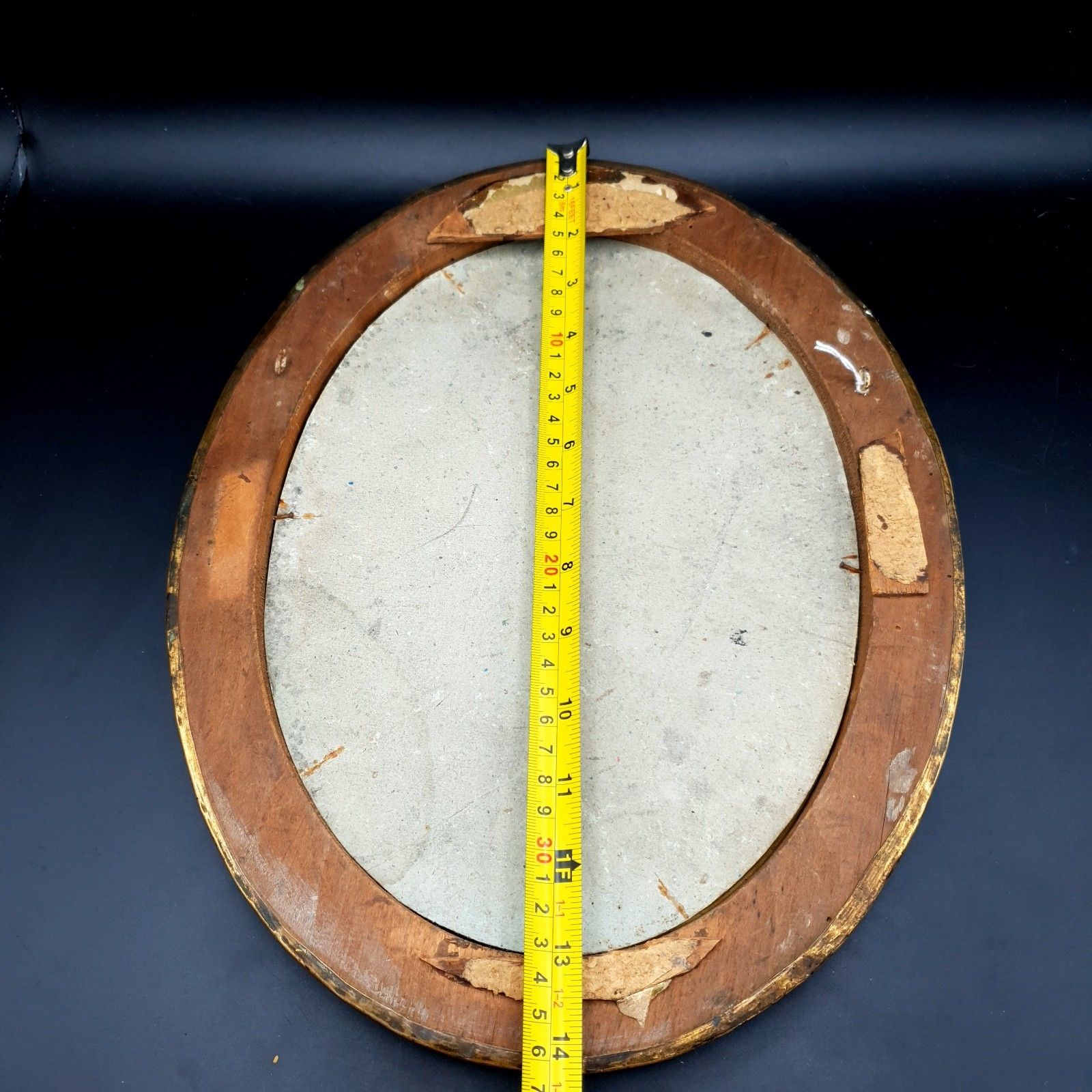 photo vinterior Antique Victorian Oval Brass Over Wood Portrait Frame C1900 Picture Frame H 36cm