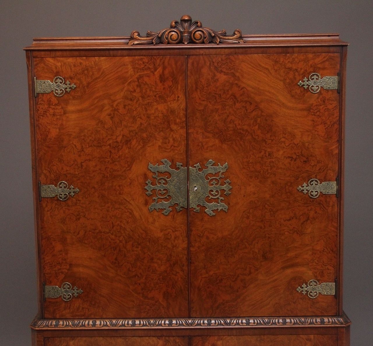 Early 20th Century Burr Walnut Cocktail Cabinet photo buy