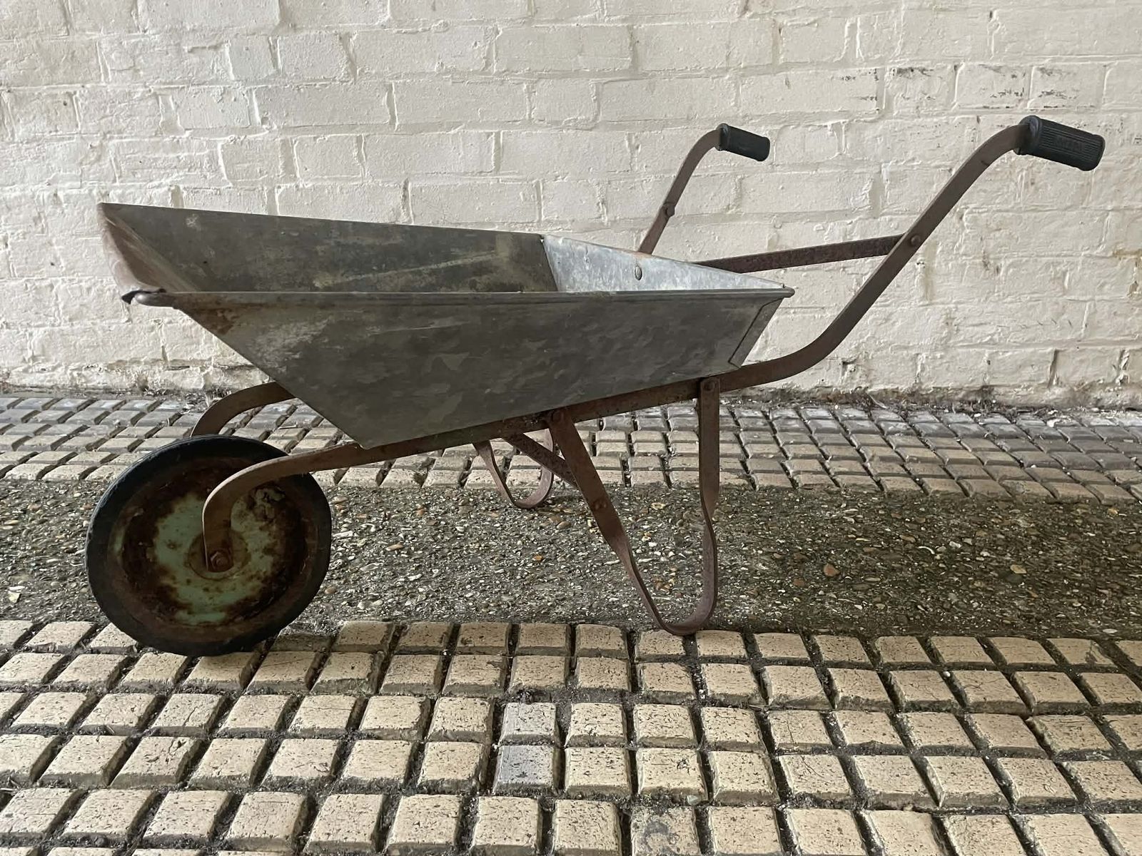 Vintage Galvanised Childs Garden Wheelbarrow