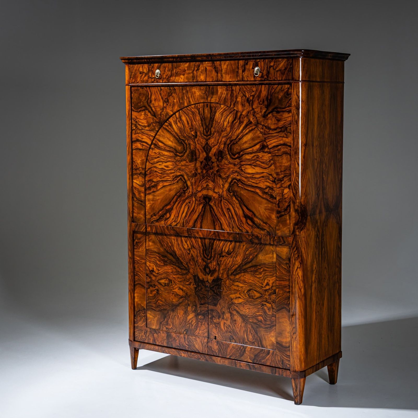 Biedermeier Secretaire In Walnoot, Oostenrijk, Ca. 1830 photo for sale
