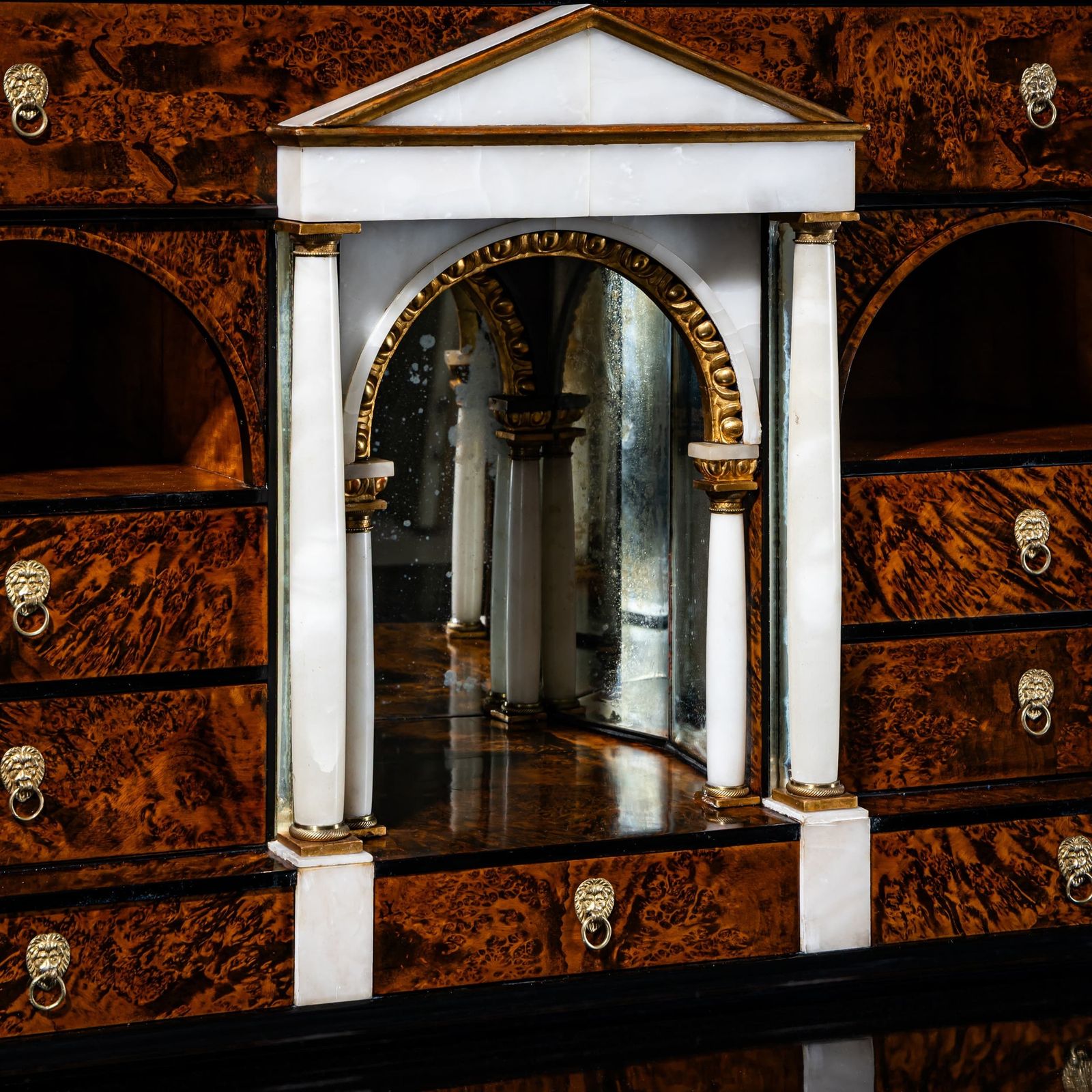 Biedermeier Secretary In Walnut, Austria, Circa 1830 photo vinterior