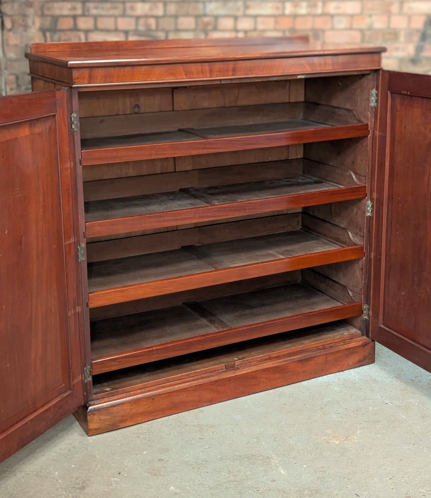Antique Linen Cabinet Cupboard (Delivery Available) Mahogany Mid 19thc photo for sale