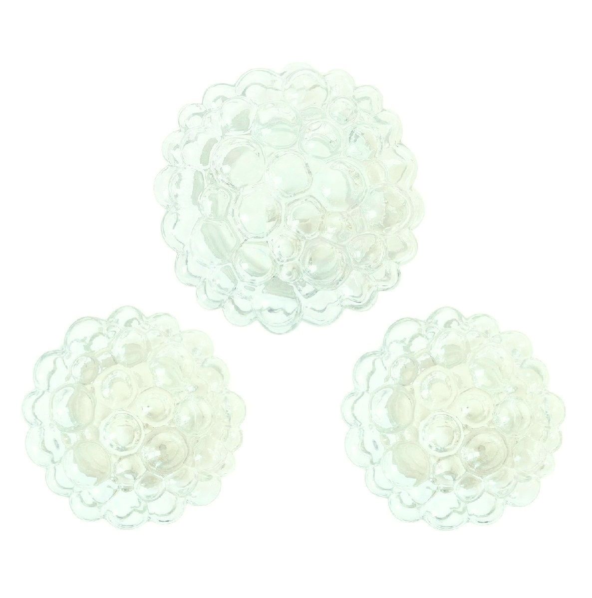 Set Mid Century Glazen Plafondlamp & 2 Wandlampen Van Helena Tynell Voor Limburg, Duitsland, Jaren 1960
