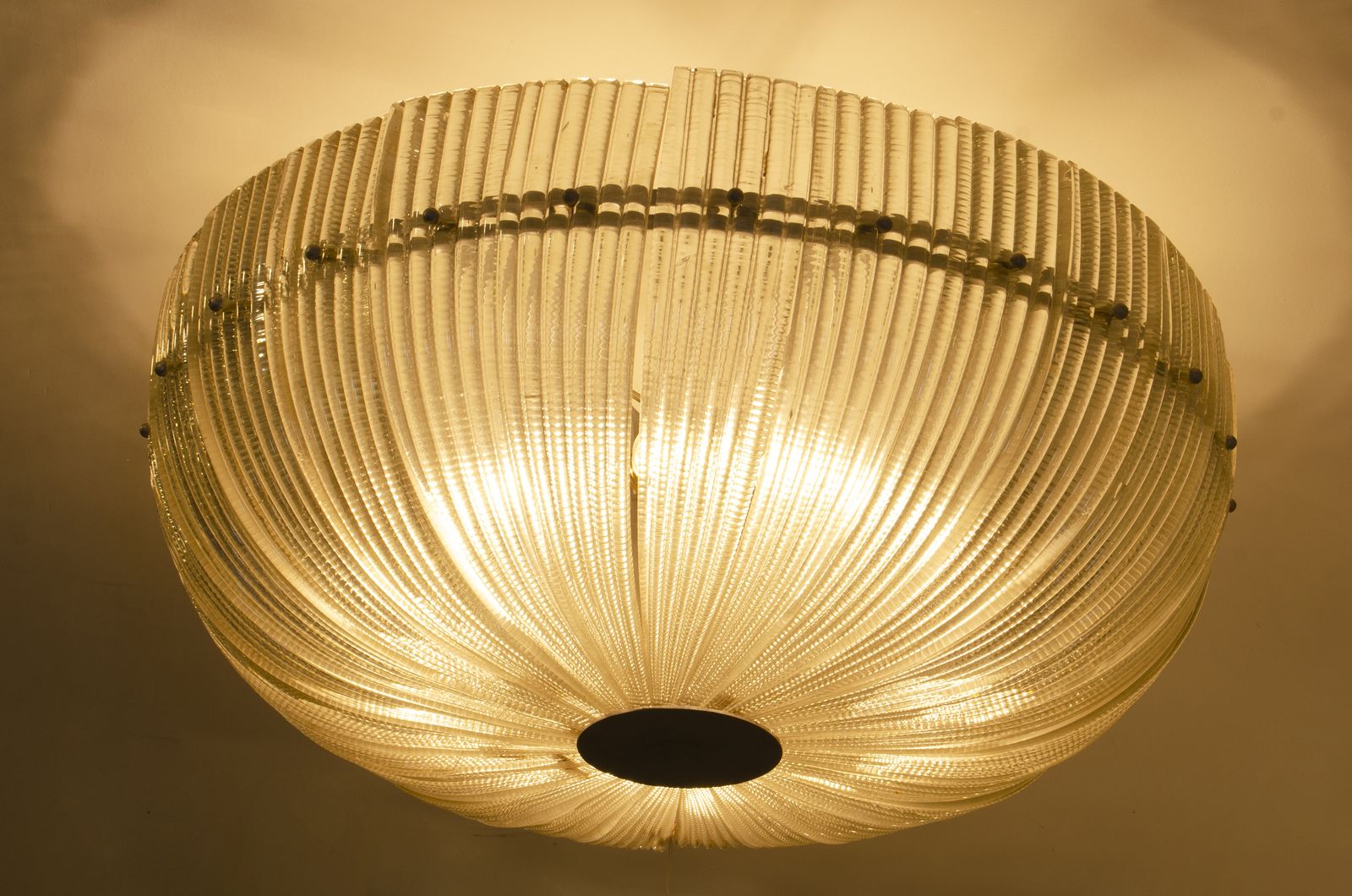 Mid 20th Century Modern Murano Glass Circular Flush Mount Luminary By Paolo Venini, Italy photo 27500.0