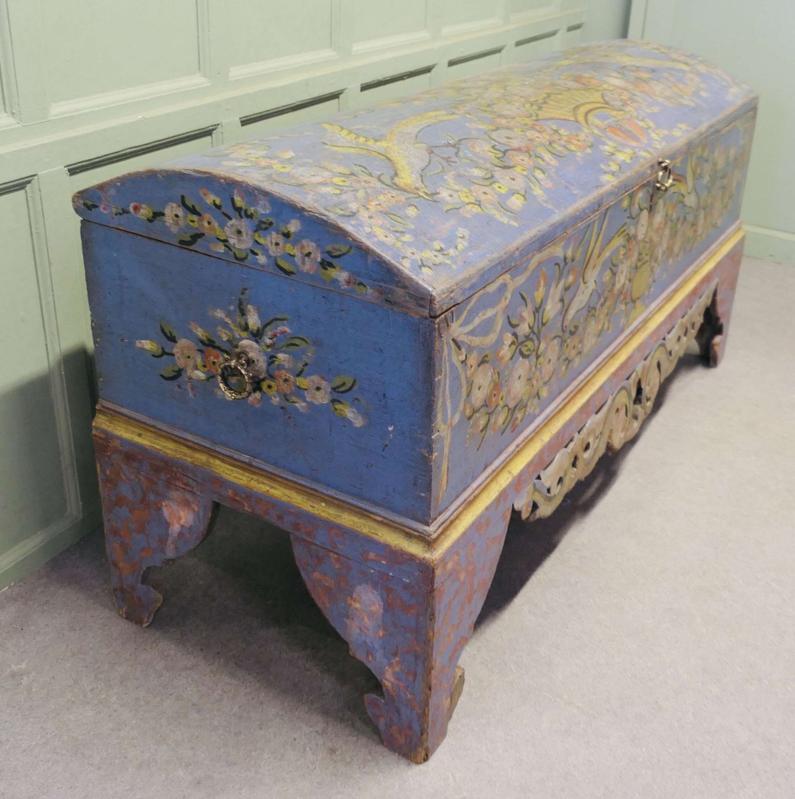 Italian Original Large Hand Painted Cassone Or Marriage Chest This Is A Wonderful Piece photo furniture