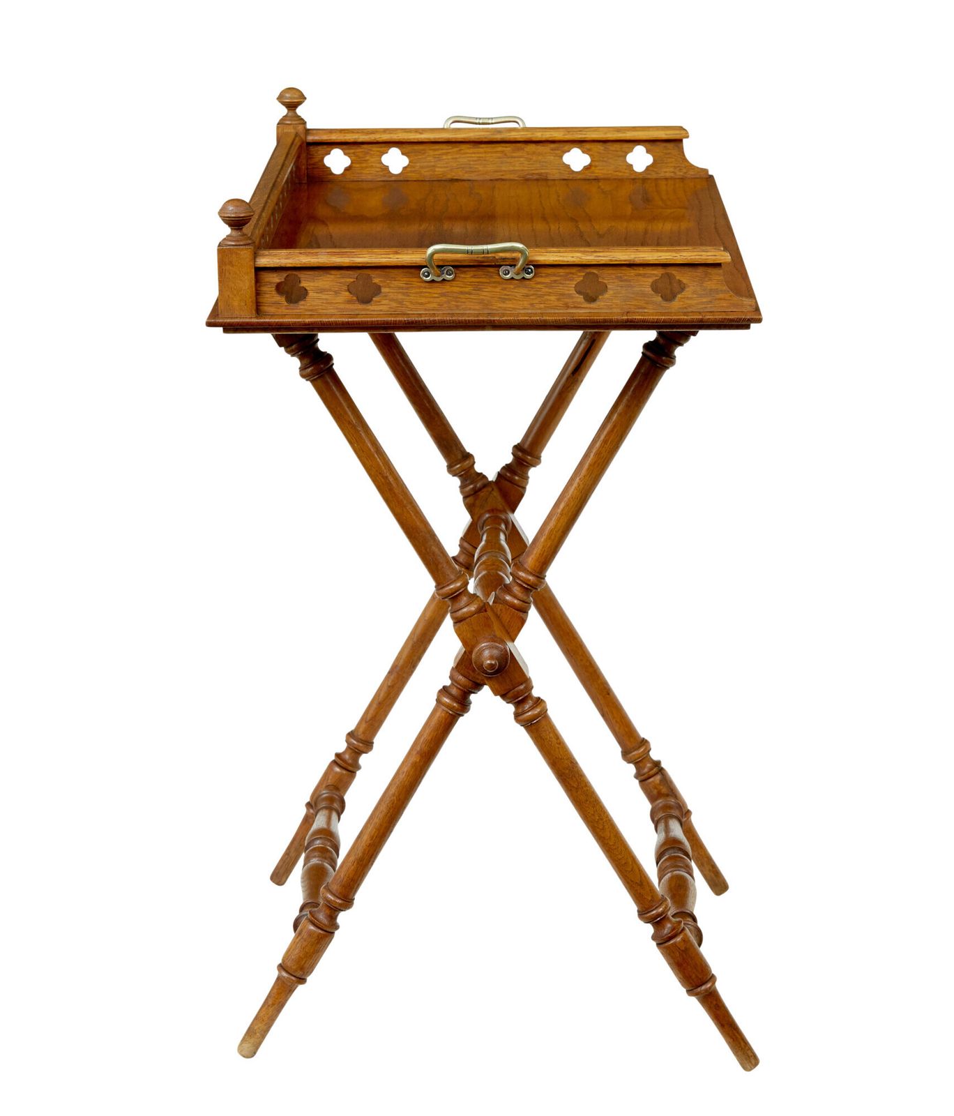 19th Century Carved Oak Butlers Tray On Stand. photo furniture