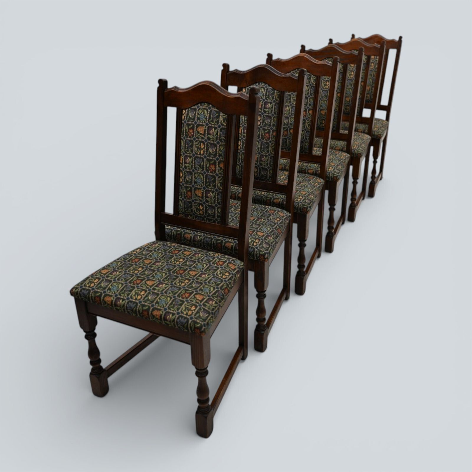 6 Old Charm Dining Chairs Oak Frame Tudor Brown Widford Green Free Uk Delivery photo furniture
