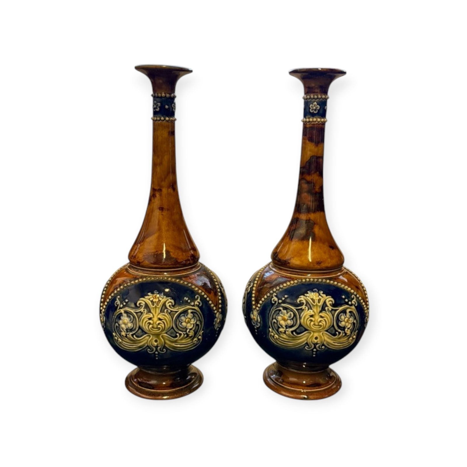 Royal Doulton Lambeth Stoneware Vases (Pair) England | C.1890–1910 photo furniture
