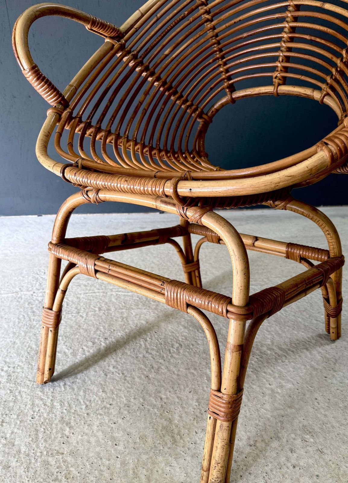 Meubels Mid Century Design Bamboo Pod Fauteuil, Italië, Ca. Jaren 1960 photo