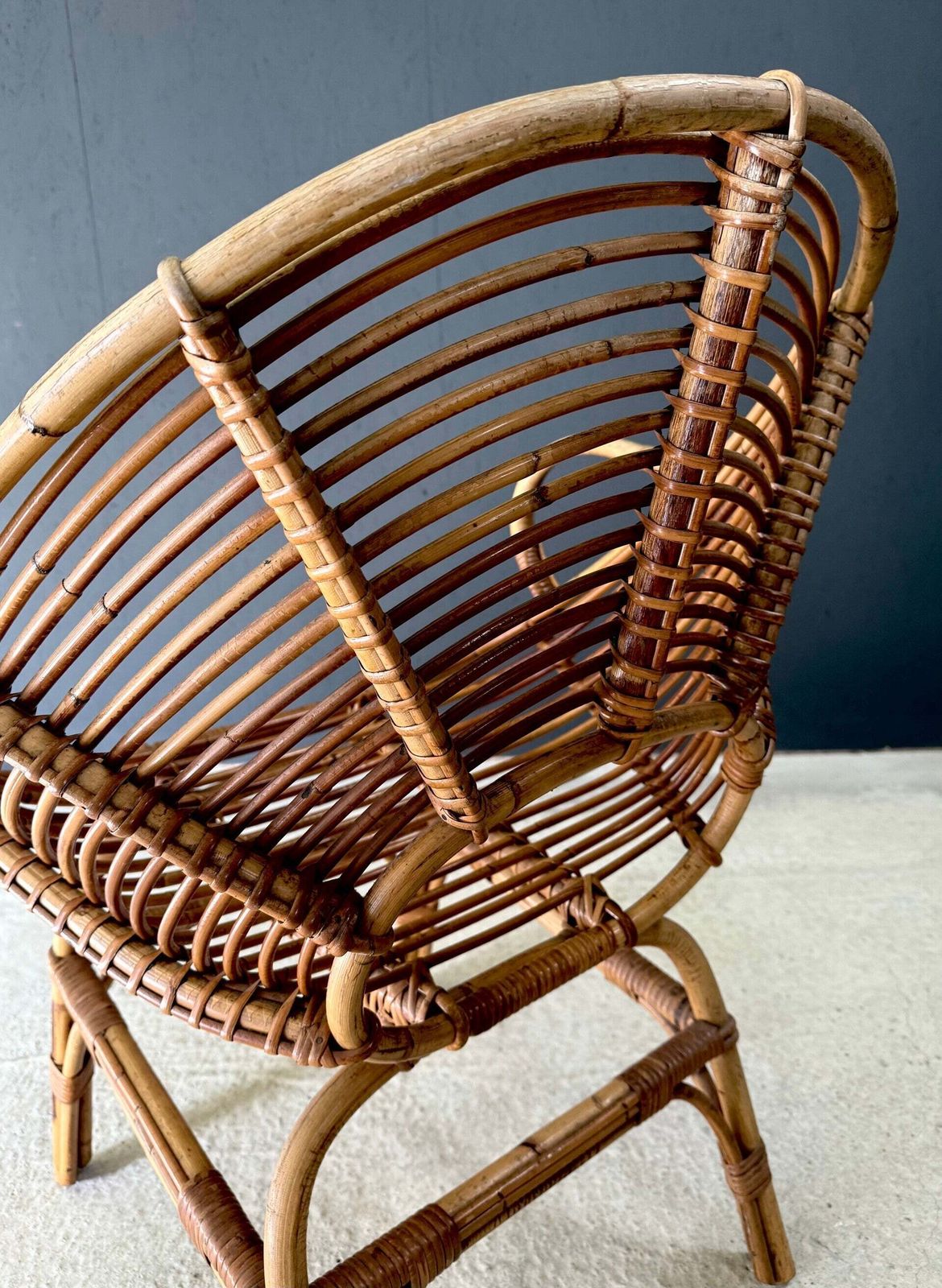 photo vinterior Midcentury Design Bamboo Pod Armchair, Italy 1960's