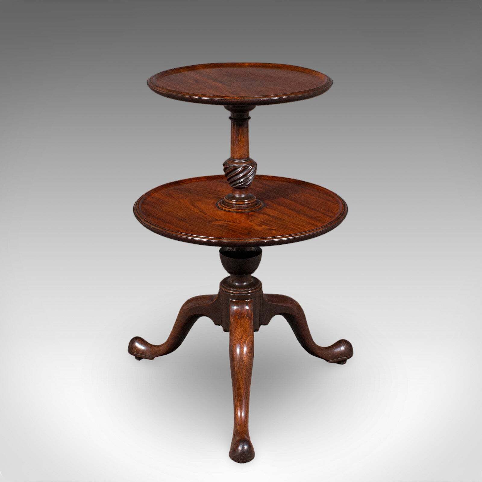 Antique Dumb Waiter, English Two Tier Afternoon Tea Serving Stand, Regency, 1820 photo Furniture