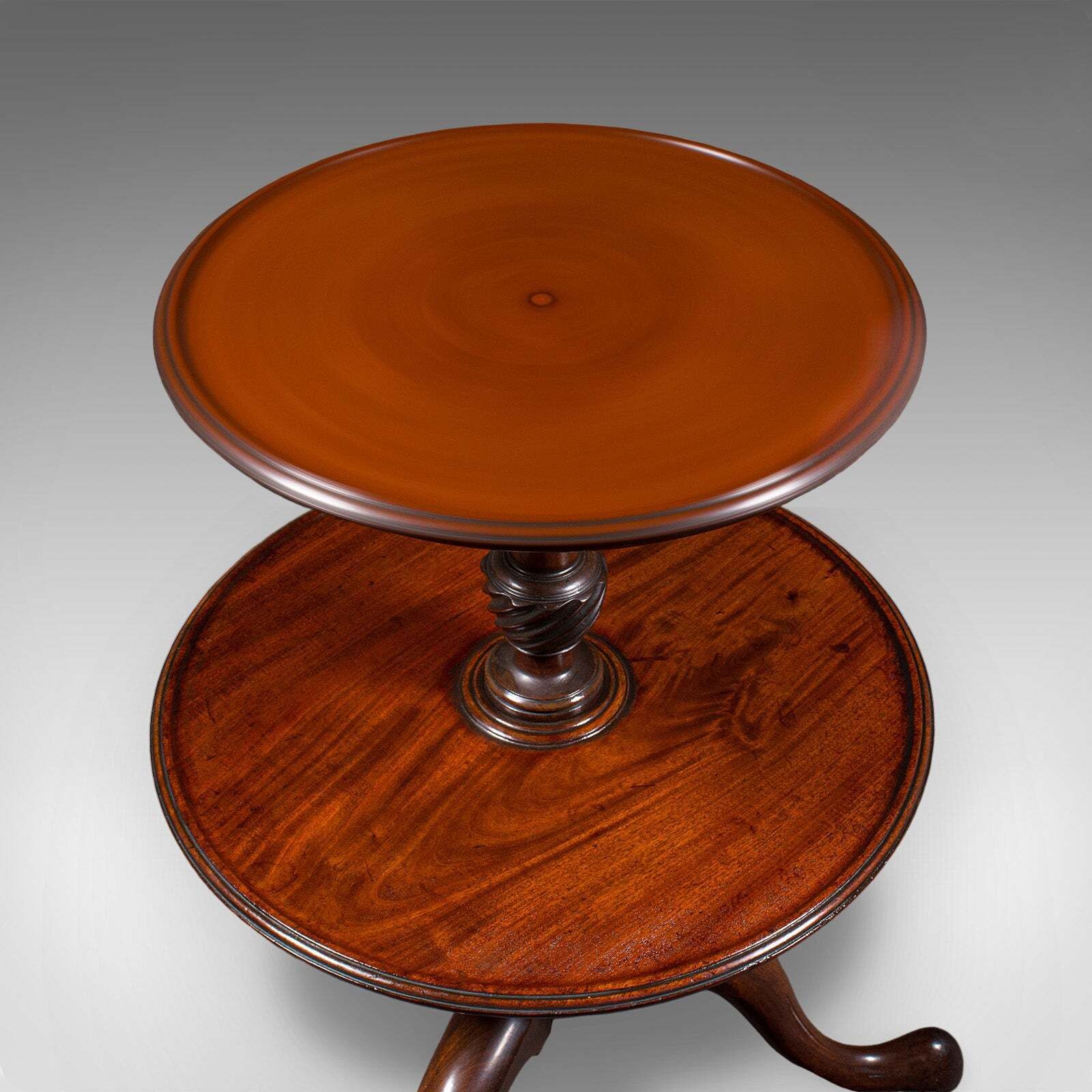 Antique Dumb Waiter, English Two Tier Afternoon Tea Serving Stand, Regency, 1820 photo vintage