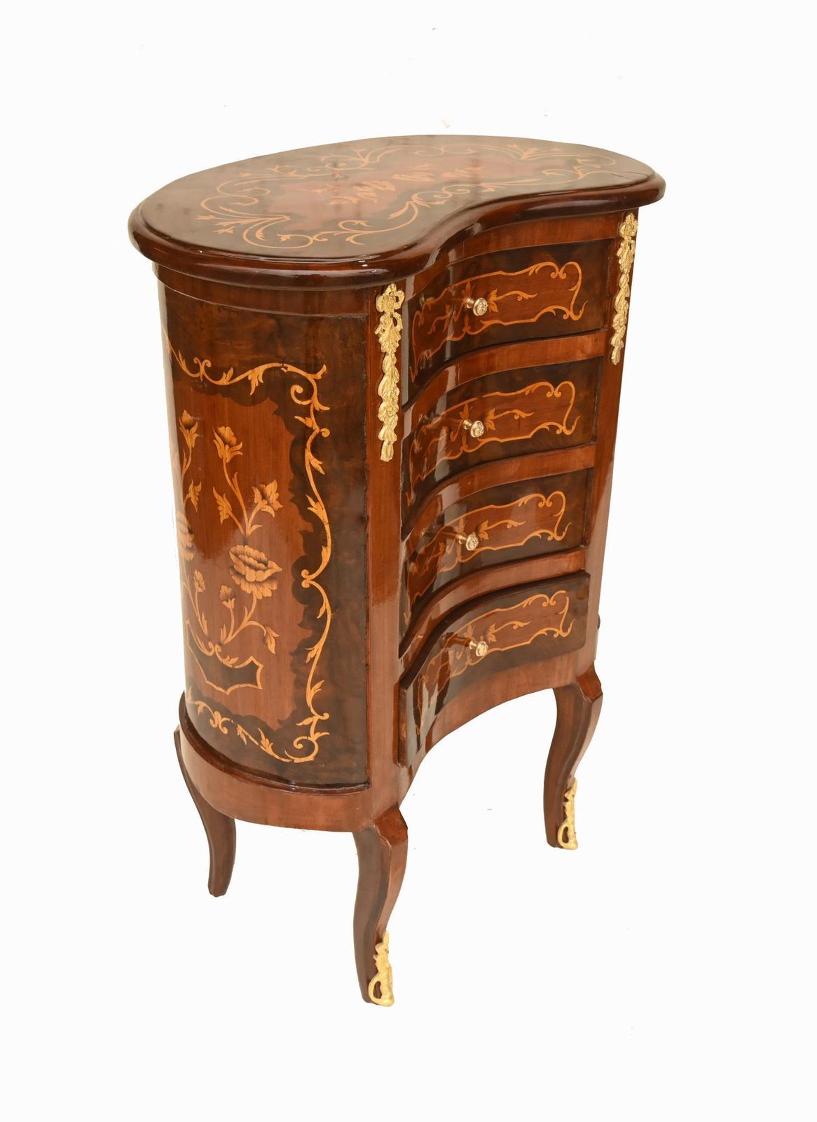 Pair French Nightstands Kidney Bean Bedside Chests Louis XV photo buy
