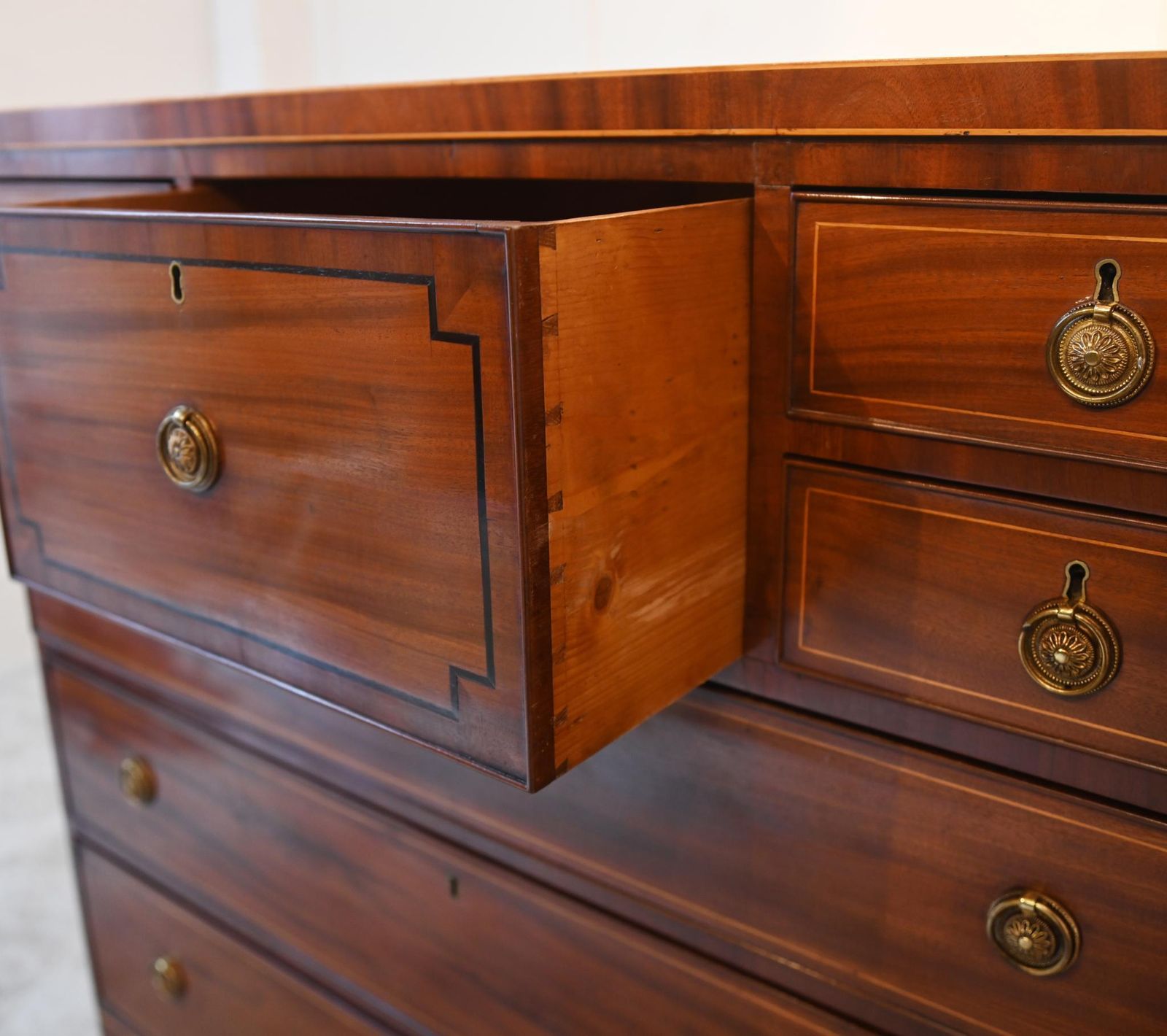 Scottish Georgian Chest Drawers Mahogany 1820 Sheraton photo vintage