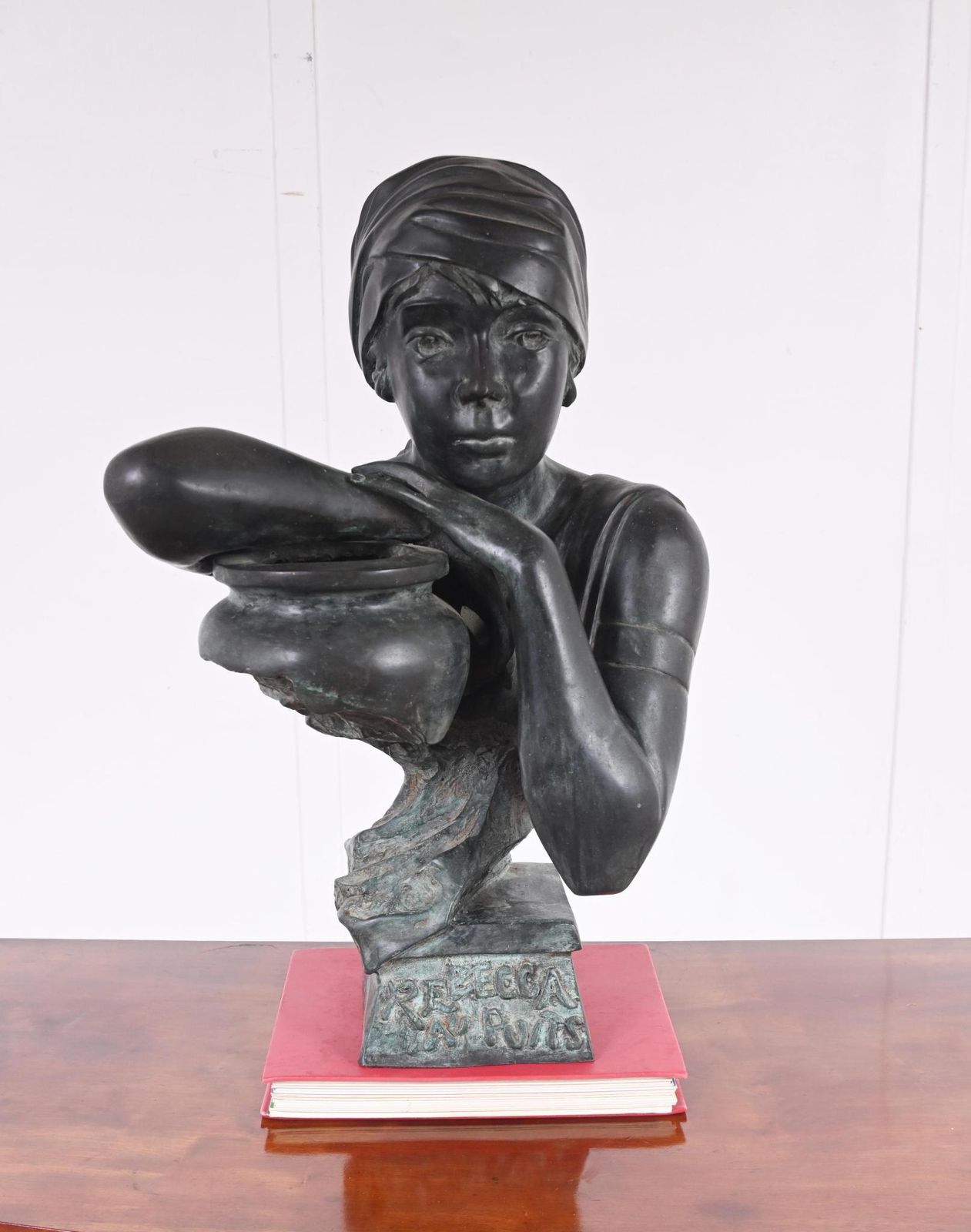 Art Nouveau Bronze Bust Rebecca Au Puits Villanis Statue Casting