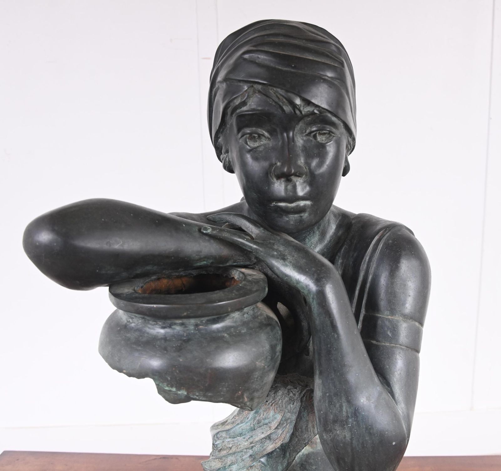 Art Nouveau Bronze Bust Rebecca Au Puits Villanis Statue Casting photo Art