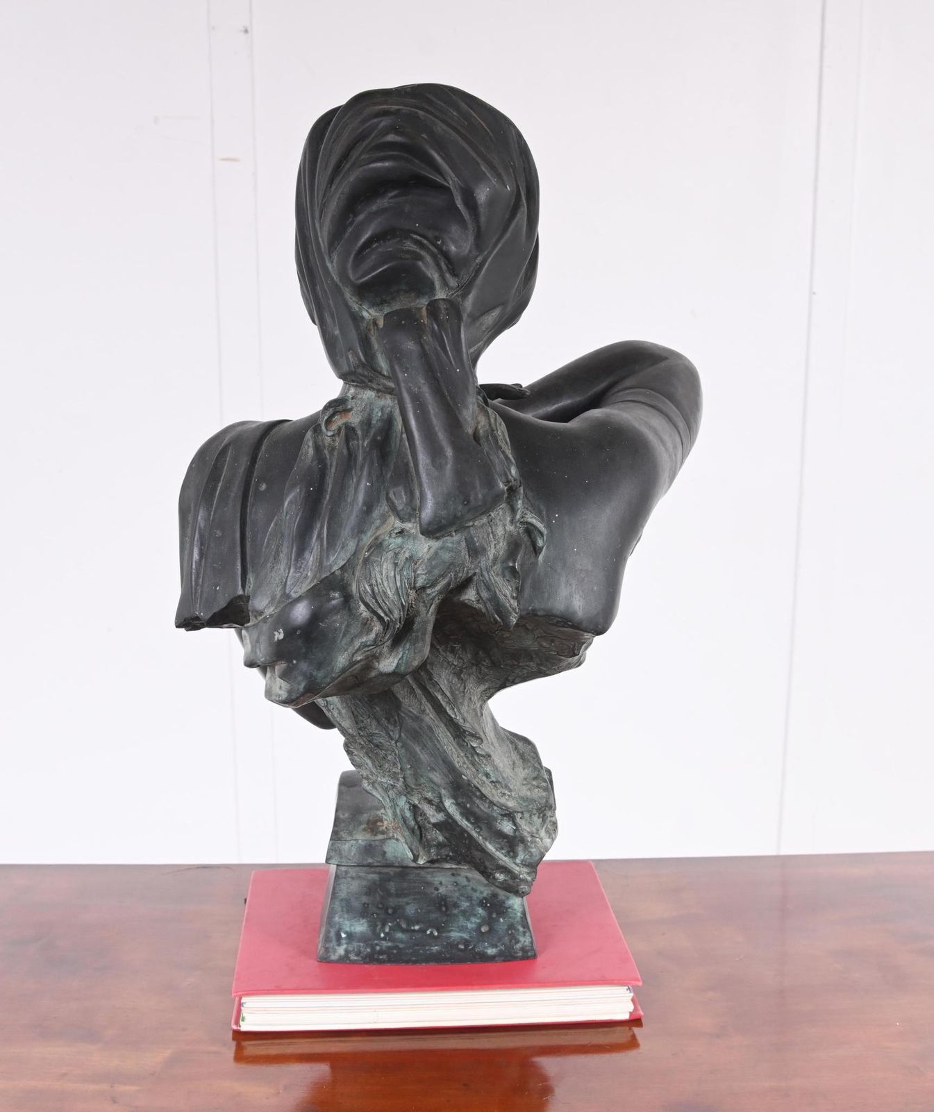 Art Nouveau Bronze Bust Rebecca Au Puits Villanis Statue Casting photo vinterior