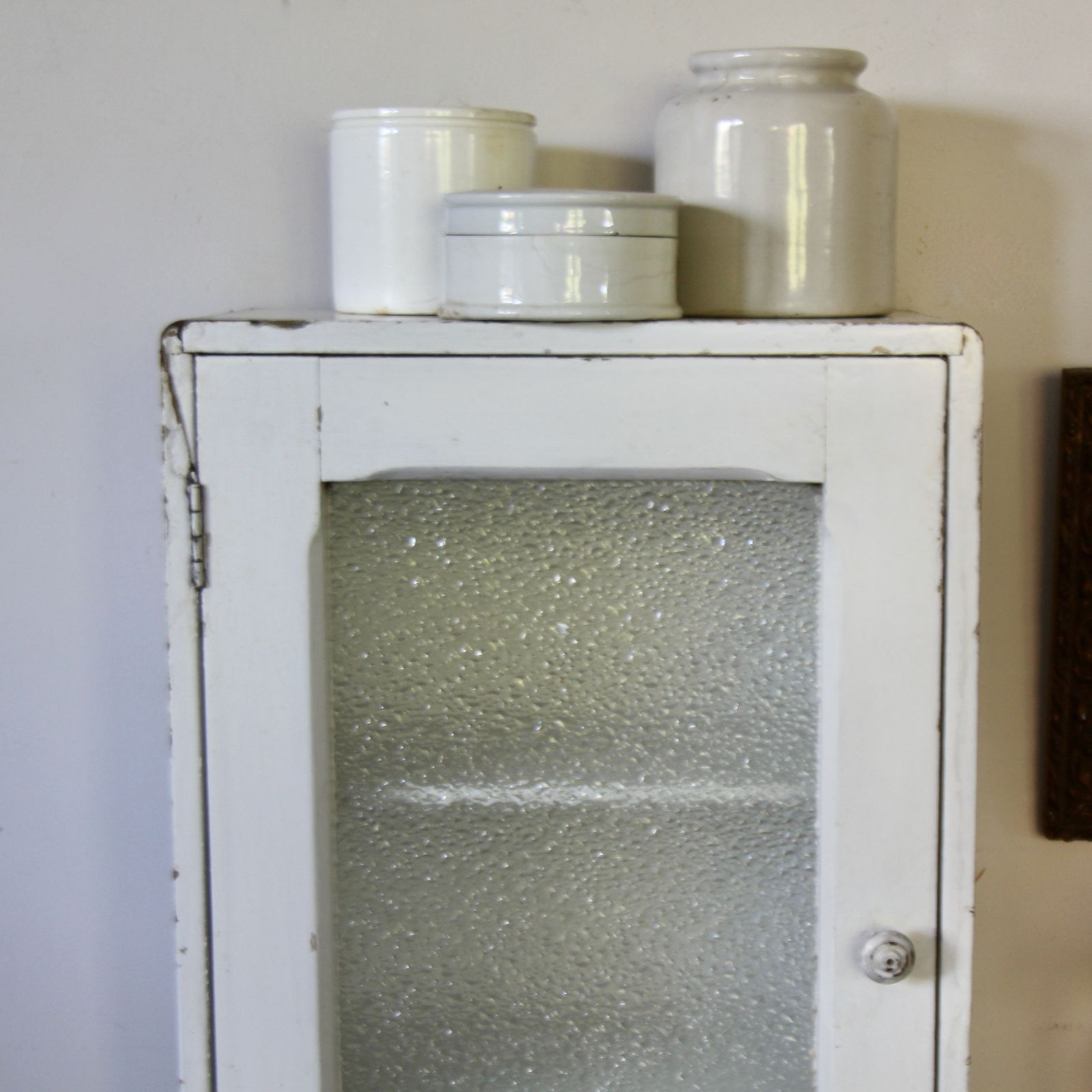 Antique French Glass Bathroom Cabinet photo vintage