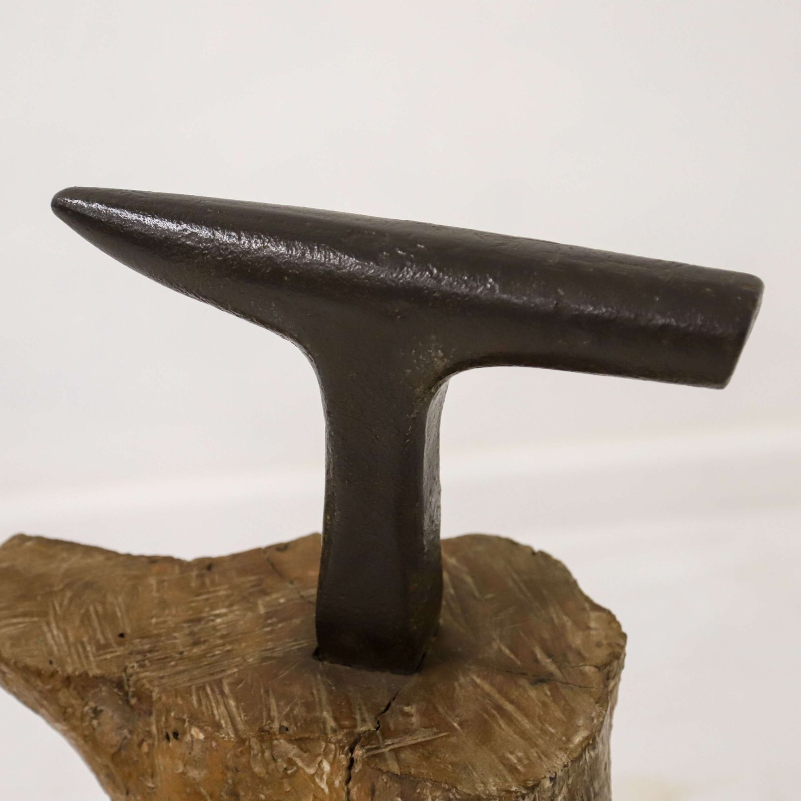 19th C British Farrier’s Anvil Mounted On Fruitwood Trunk – Sculptural Vernacular Piece photo for sale