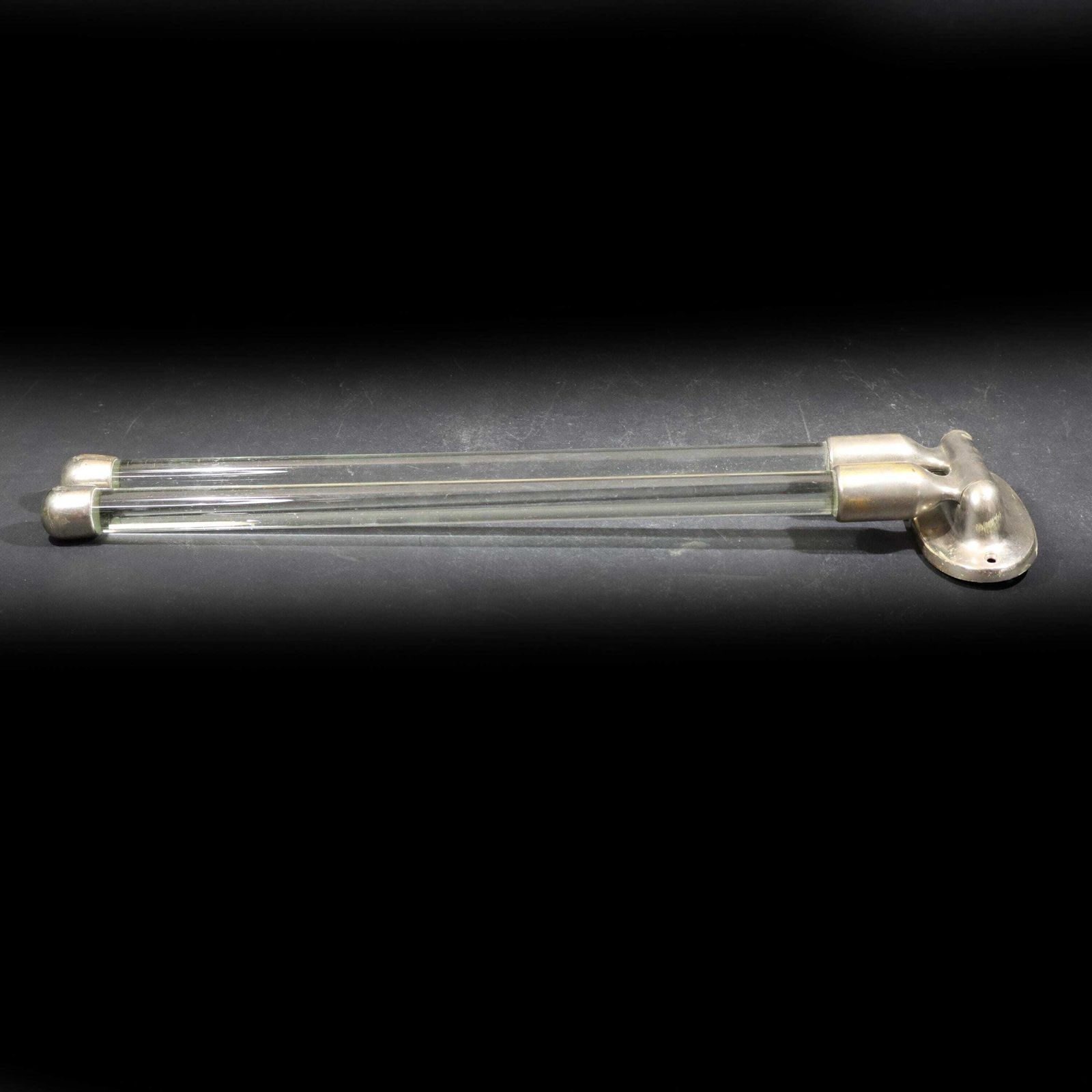 photo buy Antique Wall Mount French Nickel And Glass Towel Rack, Swinging Bar