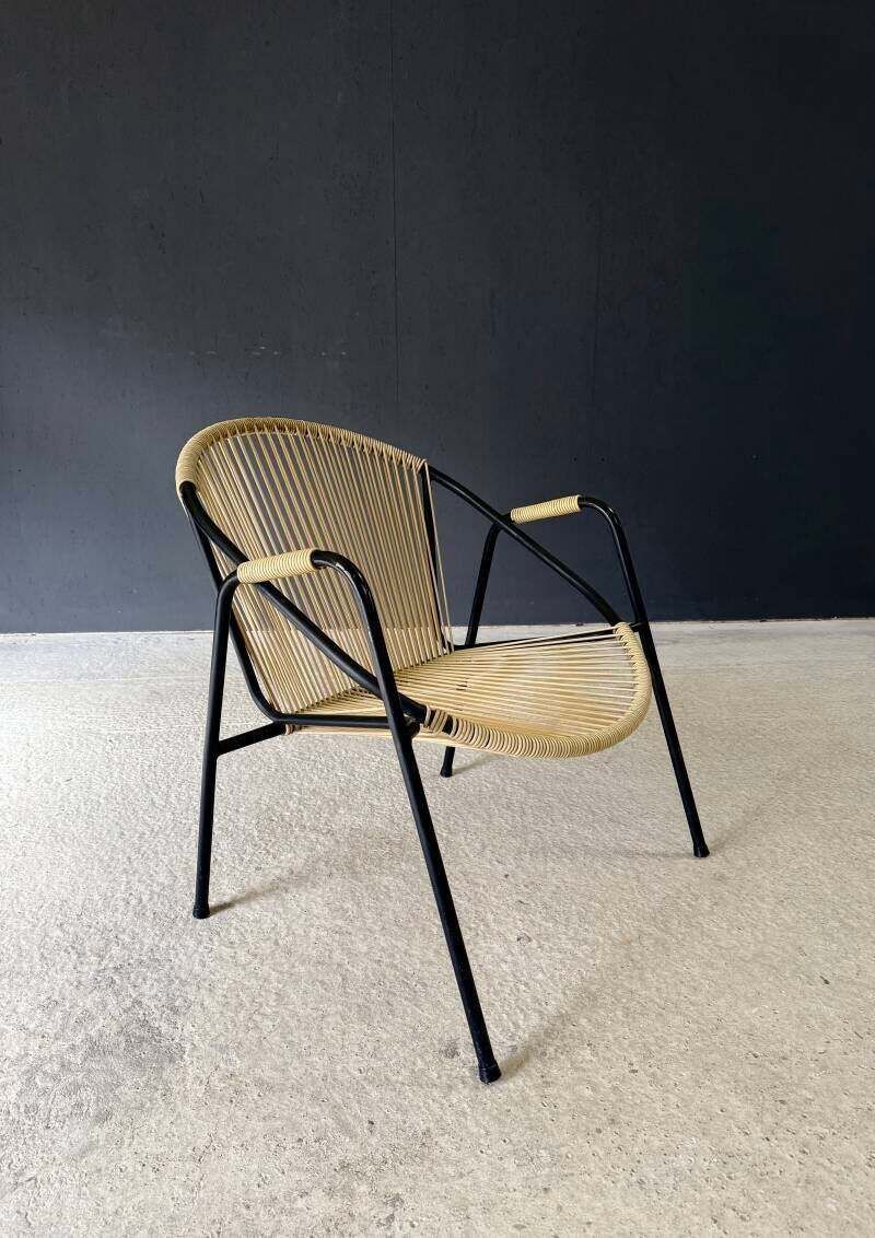 Midcentury Design Spaghetti Armchair By Torck, Belgium 1950's photo vinterior