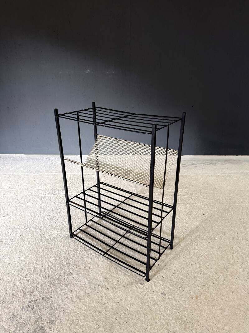Midcentury Industrial Design Newspaper Rack By Pilastro, Netherlands 1950's photo Furniture